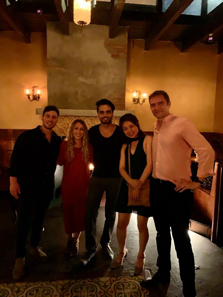 A group of dancers out on the town after a Salsa Dance LA night